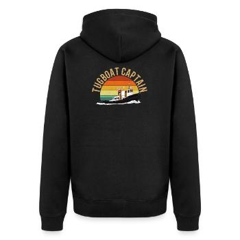 tugboat captain boating tugboat - Unisex Premium Organic Zip Hoodie - black - Back - Nico (187cm)