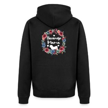 Havanese Mama Dog Owner Havanese Lover - Unisex Premium Organic Zip Hoodie - black - Back - Nico (187cm)