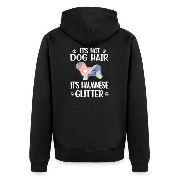 Havanese Liebhaber Hundebesitzer Havanese Mama - Unisex Premium Bio Zip Hoodie - Schwarz - Hinten - Nico (187cm)