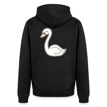 Cygne - Veste à capuche bio Premium Unisexe - noir - Dos - Nico (187cm)
