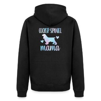 Cocker Spaniel Mama Cocker Spaniel Dog Owner - Unisex Premium Organic Zip Hoodie - black - Back - Nico (187cm)