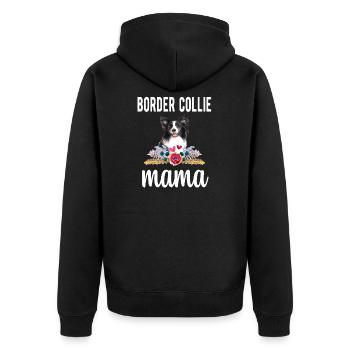 Border Collie Mama Border Collie propriétaire de chien - Veste à capuche bio Premium Unisexe - noir - Dos - Nico (187cm)
