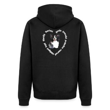 Border Collie amant Border Collie propriétaire - Veste à capuche bio Premium Unisexe - noir - Dos - Nico (187cm)