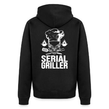 BBQ serial griller cadeau humour homme barbecue - Veste à capuche bio Premium Unisexe - noir - Dos - Nico (187cm)