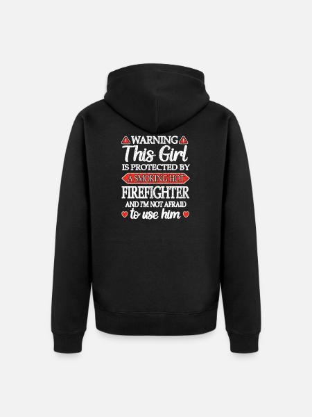 Girlfriend Firefighter Girlfriend Of Firefighter - Unisex Premium Organic Zip Hoodie - black