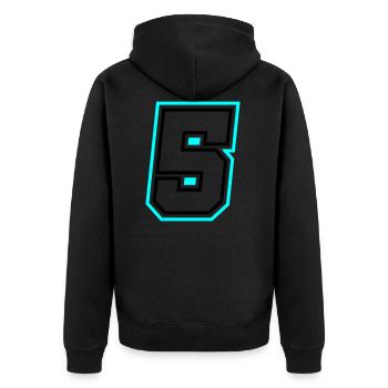 5 Number symbol - Unisex Premium Organic Zip Hoodie - black - Back - Nico (187cm)