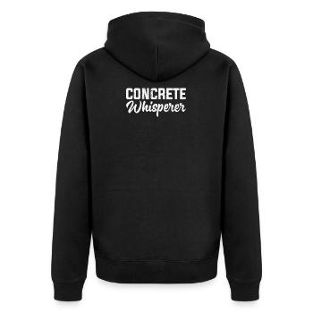 concrete whisperer, concrete worker - Unisex Premium Organic Zip Hoodie - black - Back - Nico (187cm)