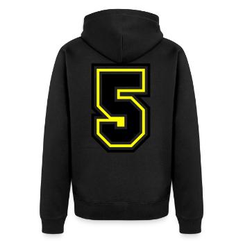 5 Number symbol - Unisex Premium Organic Zip Hoodie - black - Back - Nico (187cm)