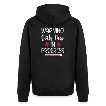Mädelsurlaub Mädels-Trip Ausflug Mädels-Wochenende - Unisex Premium Bio Zip Hoodie - Schwarz - Hinten - Nico (187cm)