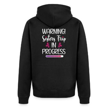 Schwesternurlaub Trip Reise Schwestern-Wochenende - Unisex Premium Bio Zip Hoodie - Schwarz - Hinten - Nico (187cm)