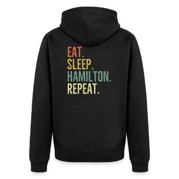 Manger dormir Hamilton Répéter - Veste à capuche bio Premium Unisexe - noir - Dos - Nico (187cm)