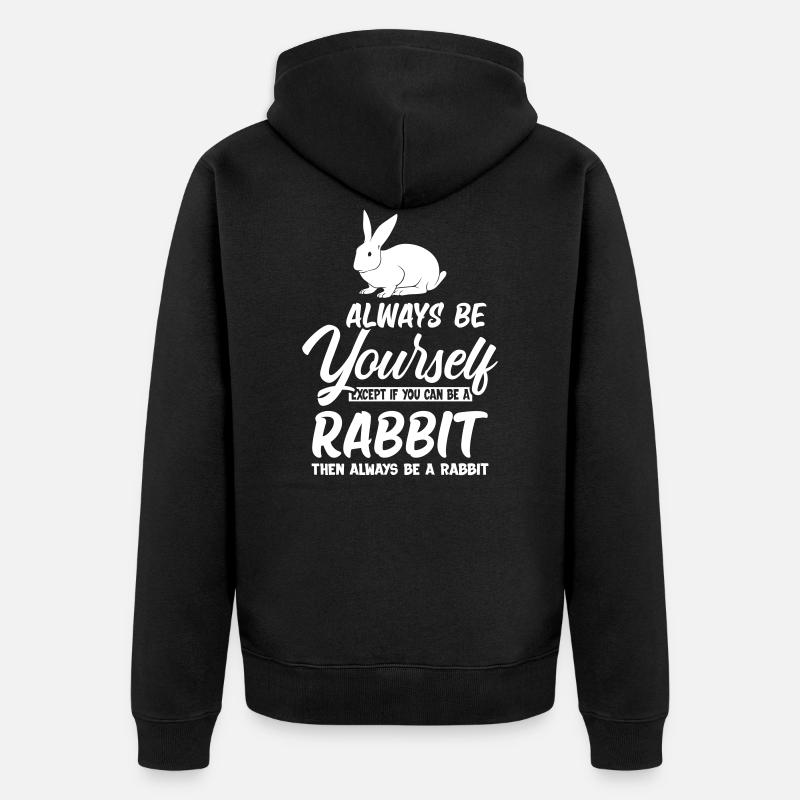 Is a Rabbit - Unisex Premium Bio Zip Hoodie - Schwarz