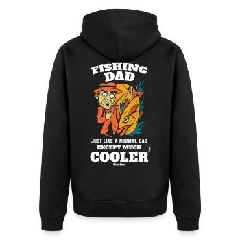 Fishing Dad Just Like A Normal Dad - Unisex Premium Bio Zip Hoodie - Schwarz - Hinten - Nico (187cm)