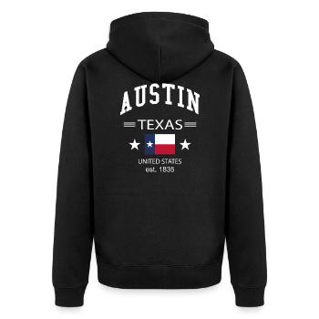 Austin - Veste à capuche bio Premium Unisexe - noir - Dos - Nico (187cm)