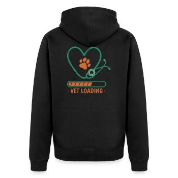 Tierarzt Ausbildung Tierärztin Tierarzthelfer Tier - Unisex Premium Bio Zip Hoodie - Schwarz - Hinten - Nico (187cm)