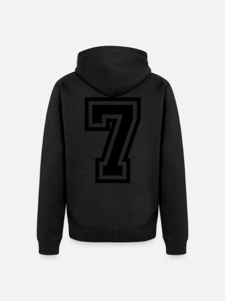 7 Number symbol - Unisex Premium Organic Zip Hoodie - black