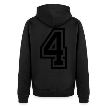Symbole à 4 chiffres - Veste à capuche bio Premium Unisexe - noir - Dos - Nico (187cm)