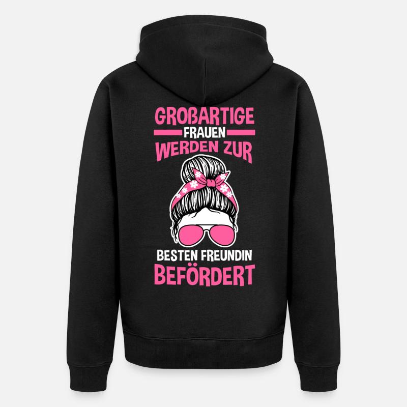 Beste Freundin - Unisex Premium Bio Zip Hoodie - Schwarz