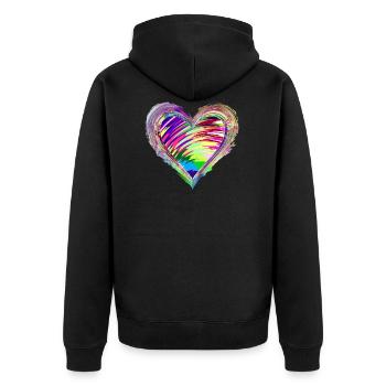 Cœur artistique pour l’amour 1 - Veste à capuche bio Premium Unisexe - noir - Dos - Nico (187cm)
