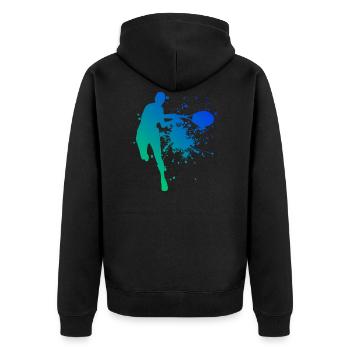 Tennisspielen Tennis Herren Damen Tennis spielen - Unisex Premium Bio Zip Hoodie - Schwarz - Hinten - Nico (187cm)