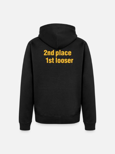 2nd place - 1st looser - Unisex Premium Bio Zip Hoodie - Schwarz