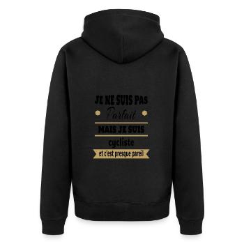 Pas parfait mais cycliste vélo humour - Veste à capuche bio Premium Unisexe - noir - Dos - Nico (187cm)