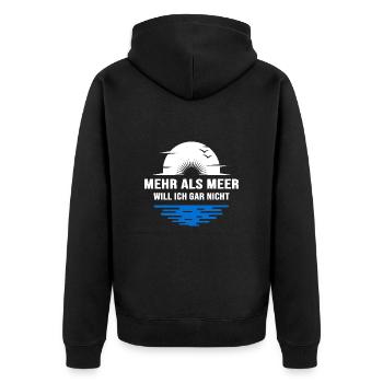 meer meerweh küstenkind moin moin heimathafen - Unisex Premium Bio Zip Hoodie - Schwarz - Hinten - Nico (187cm)