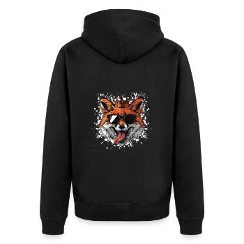Fuchs Comic - Unisex Premium Bio Zip Hoodie - Schwarz - Hinten - Nico (187cm)