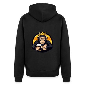 Monkey Beer Comic - Unisex Premium Organic Zip Hoodie - black - Back - Nico (187cm)