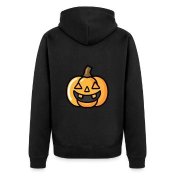 Pumpkin Halloween Comic - Unisex Premium Organic Zip Hoodie - black - Back - Nico (187cm)