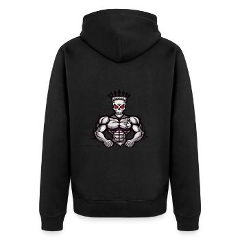 Skeleton Muscles Bodybuilding King - Unisex Premium Organic Zip Hoodie - black - Back - Nico (187cm)