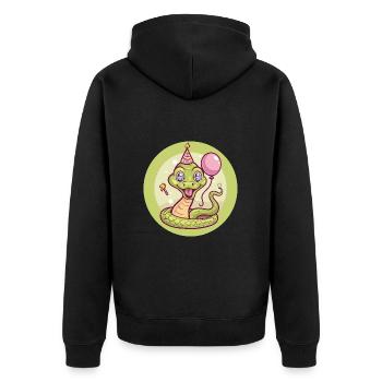 Snake Cobra Birthday Comic - Unisex Premium Organic Zip Hoodie - black - Back - Nico (187cm)