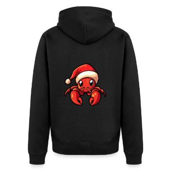 Crabe de homard Noël mignon - Veste à capuche bio Premium Unisexe - noir - Dos - Nico (187cm)