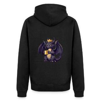 Dragon Bière Drôle - Veste à capuche bio Premium Unisexe - noir - Dos - Nico (187cm)
