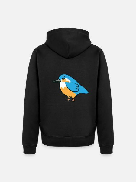 Kingfisher - Illustration - Unisex Premium Organic Zip Hoodie - black