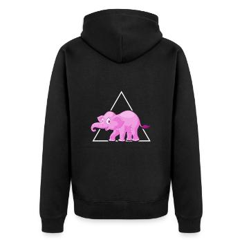 Éléphant pachyderme éléphant rose dans la boutique de porcelaine - Veste à capuche bio Premium Unisexe - noir - Dos - Nico (187cm)