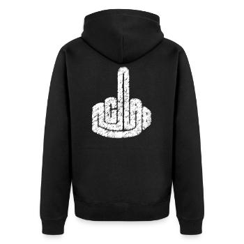 acab tekno 23 - Unisex Premium Bio Zip Hoodie - Schwarz - Hinten - Nico (187cm)