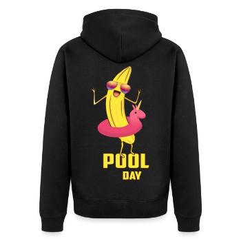 Cool Pool Banana - Unisex Premium Organic Zip Hoodie - black - Back - Nico (187cm)