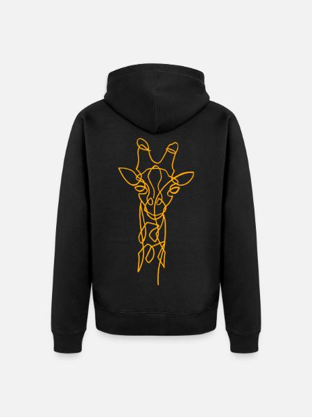 Sketch of the giraffe - Unisex Premium Organic Zip Hoodie - black