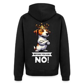 Before You Ask Jack Russel terrier Jack russel dog - Unisex Premium Bio Zip Hoodie - Schwarz - Hinten - Nico (187cm)