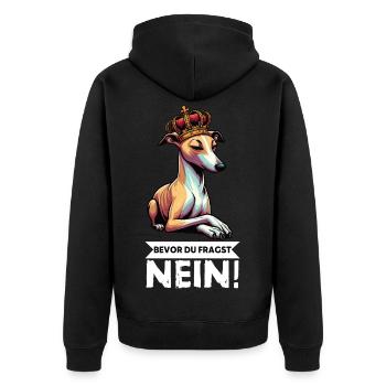 Avant de demander aux Whippets Greyhound Whippets - Veste à capuche bio Premium Unisexe - noir - Dos - Nico (187cm)