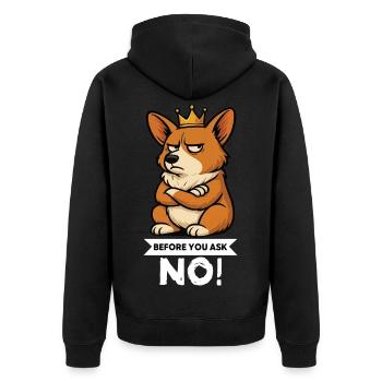 Before You Ask Corgi Corgi Welsh Corgi Corgi Dog - Unisex Premium Organic Zip Hoodie - black - Back - Nico (187cm)