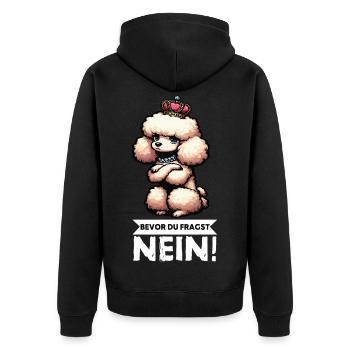 Avant de demander un Caniche Propriétaire de Caniche Chien - Veste à capuche bio Premium Unisexe - noir - Dos - Nico (187cm)