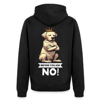 Before You Ask Labrador Labrador Labrador Owner Labrador - Unisex Premium Organic Zip Hoodie - black - Back - Nico (187cm)