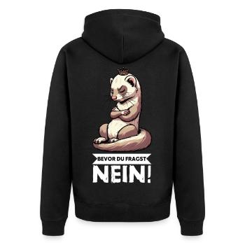 Bevor Du Fragst Nein Frettchen Frettchenbesitzer - Unisex Premium Bio Zip Hoodie - Schwarz - Hinten - Nico (187cm)
