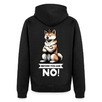 Avant de demander à Akita, propriétaire d’Akita, Akita Amoureux d’Akita - Veste à capuche bio Premium Unisexe - noir - Dos - Nico (187cm)