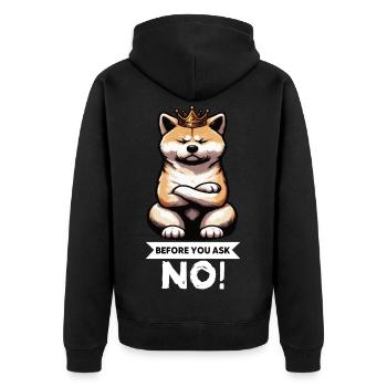 Avant de demander à Akita, propriétaire d’Akita, Akita Amoureux d’Akita - Veste à capuche bio Premium Unisexe - noir - Dos - Nico (187cm)