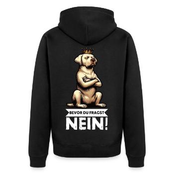 Avant que vous ne demandiez : pas de propriétaire de Labrador Labrador - Veste à capuche bio Premium Unisexe - noir - Dos - Nico (187cm)
