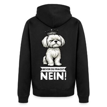 Avant que vous ne demandiez : No Malteser Malteserbesitzer - Veste à capuche bio Premium Unisexe - noir - Dos - Nico (187cm)