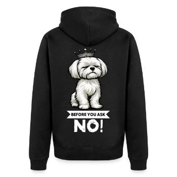 Avant de demander à Malteser Propriétaires Maltais Maltais - Veste à capuche bio Premium Unisexe - noir - Dos - Nico (187cm)